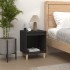 Mesita de noche madera contrachapada negro 40x35x50