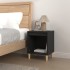 Mesita de noche madera contrachapada negro 40x35x50