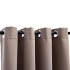 Cortinas opacas con anillas de metal 2 pzs gris topo 140x225