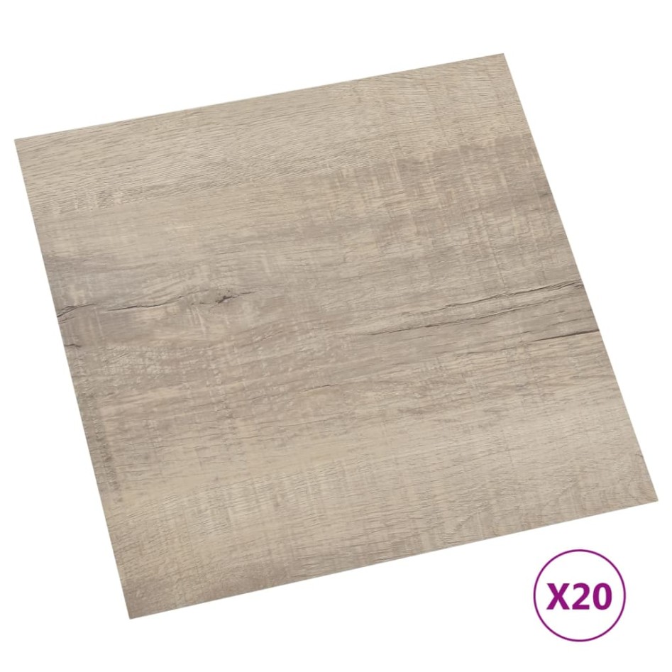 Tarimas de suelo autoadhesivas 20 uds PVC gris taupe 1,86