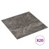 Tarimas de suelo autoadhesivas 20 uds PVC mármol negro 1,86