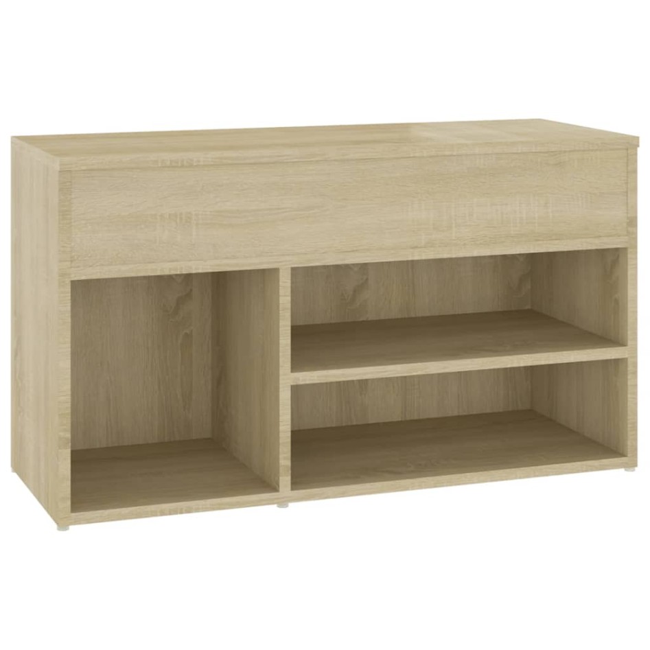 Banco zapatero madera contrachapada roble Sonoma 80x30x45