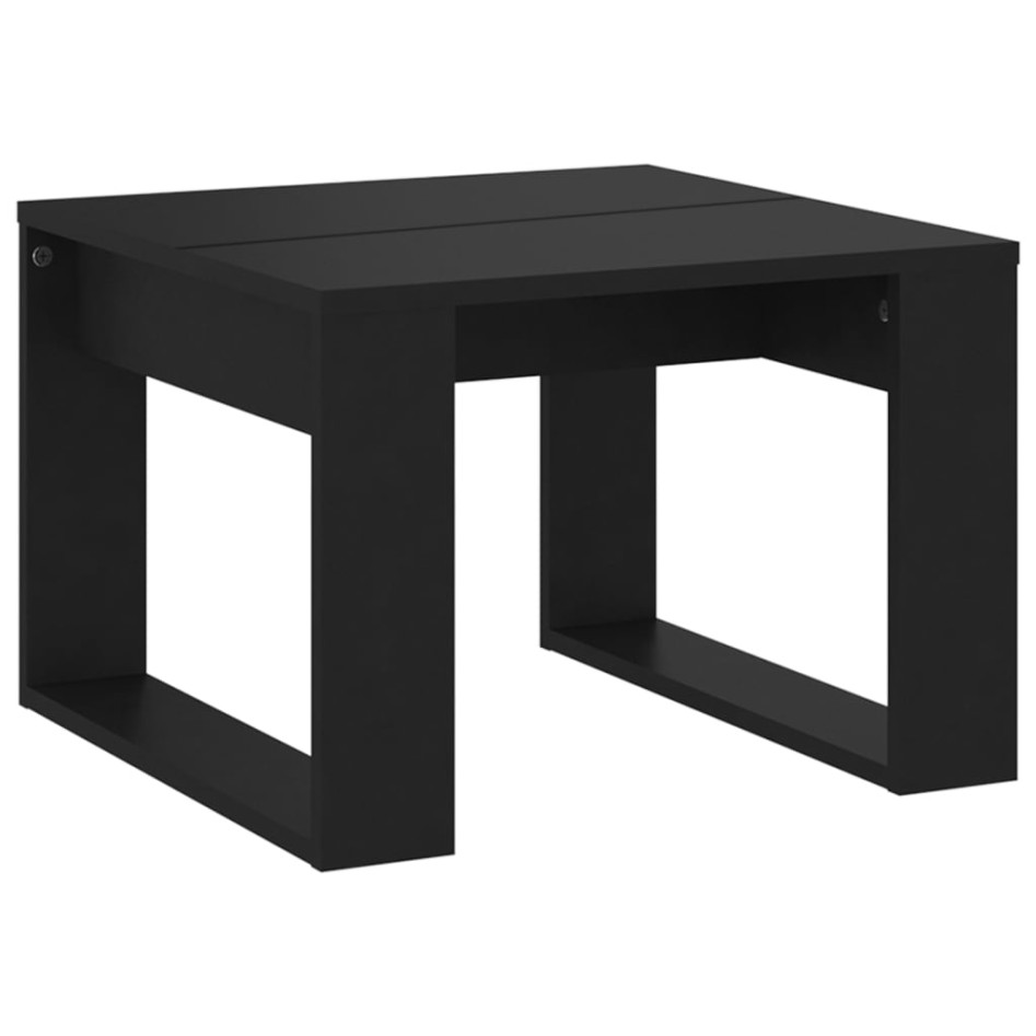 Mesa auxiliar de madera contrachapada negro 50x50x35