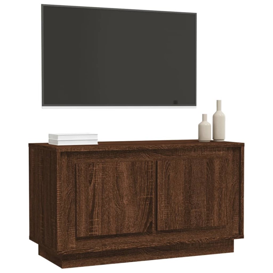 Mueble para TV madera contrachapada roble marrón 80x35x45