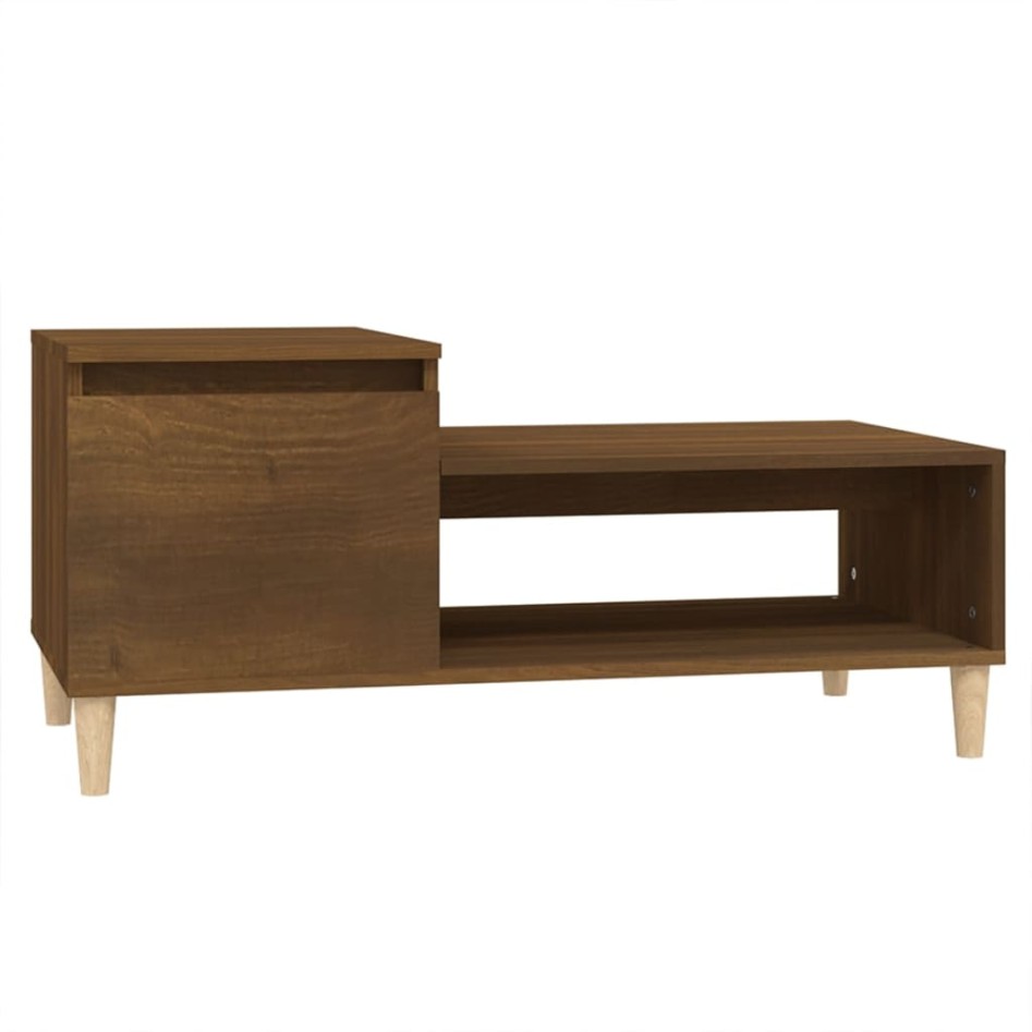 Mesa de centro madera contrachapada roble marrón 100x50x45