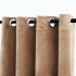 Cortina opaca con anillas de metal terciopelo beige 290x245