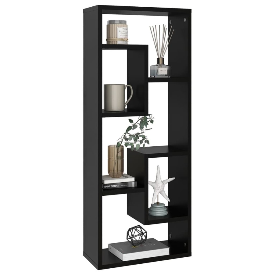 Estante de pared madera contrachapada negro 36x16x90
