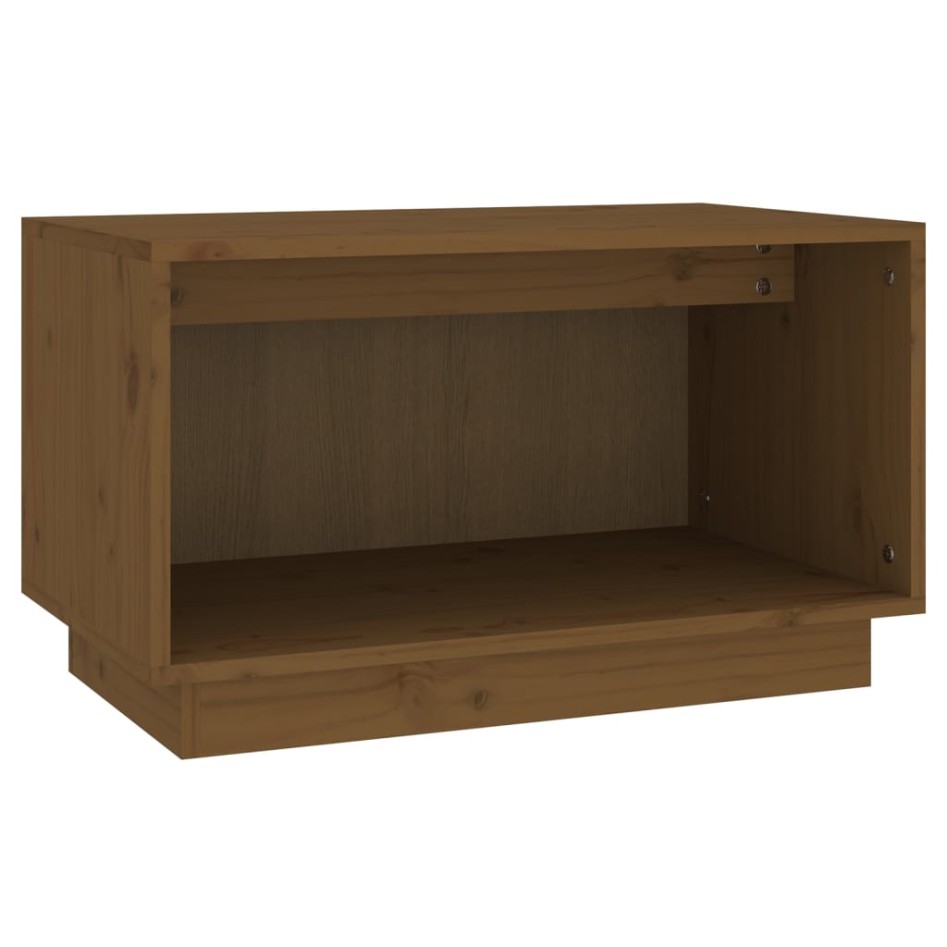Mueble de TV madera maciza de pino marrón miel 60x35x35