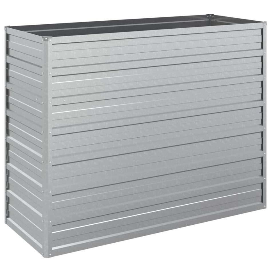 Arriate de acero galvanizado plateado 100x40x77