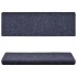 Alfombrilla de escaleras 15 uds tela punzonada azul 65x21x4