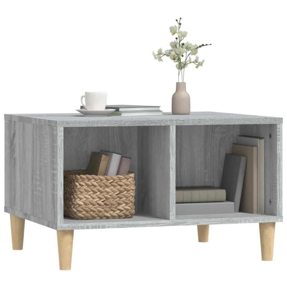 Mesa de centro madera contrachapada gris Sonoma 60x50x36,5