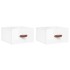 Mesitas de noche de pared 2 uds blanco brillo 35x35x20
