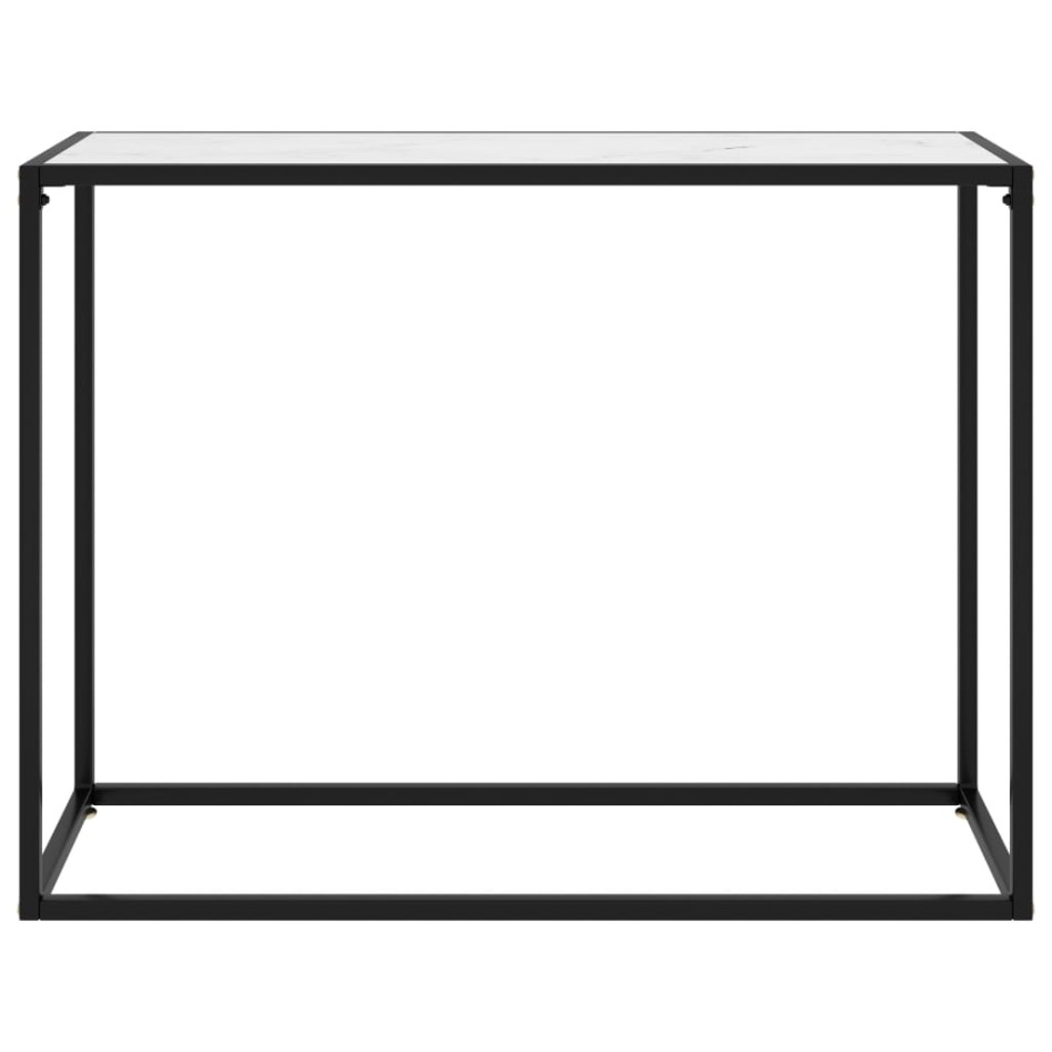 Mesa consola vidrio templado blanco 100x35x75