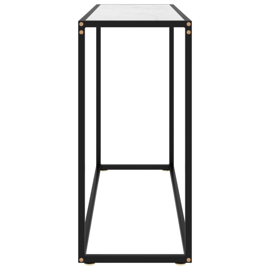 Mesa consola vidrio templado blanco 100x35x75