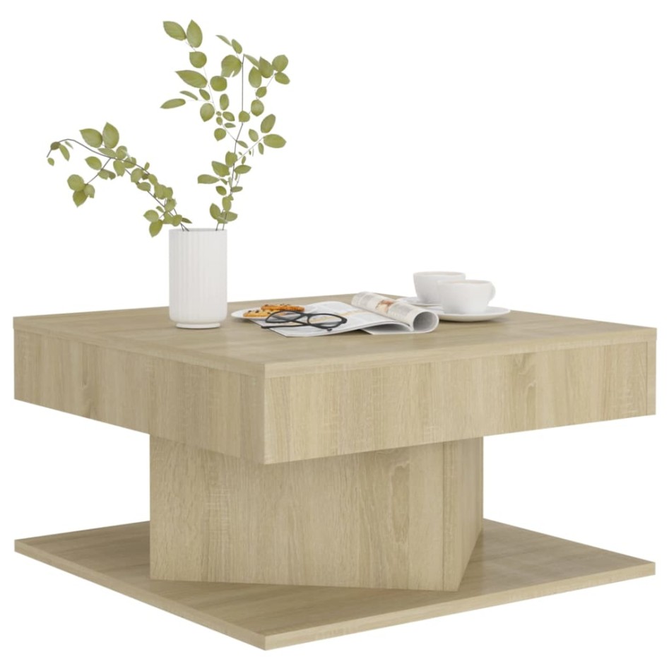 Mesa de centro madera contrachapada roble Sonoma 57x57x30