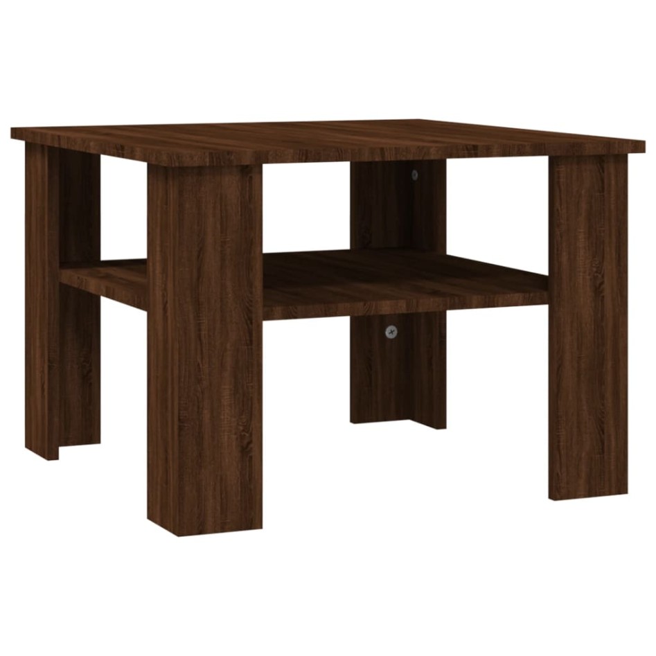 Mesa de centro de madera contrachapada roble marrón 60x60x42