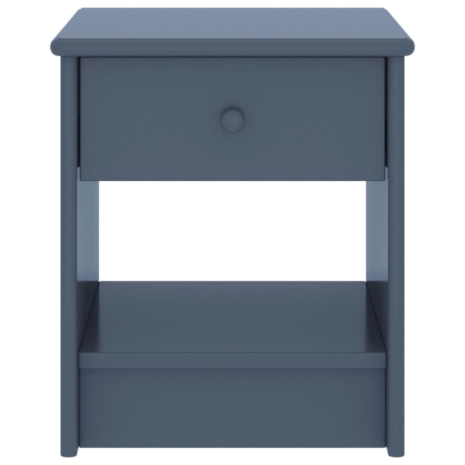 Mesita de noche madera maciza de mango gris claro 35x30x40