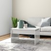 Mesa de centro madera contrachapada blanco brillante 68x50x38cm