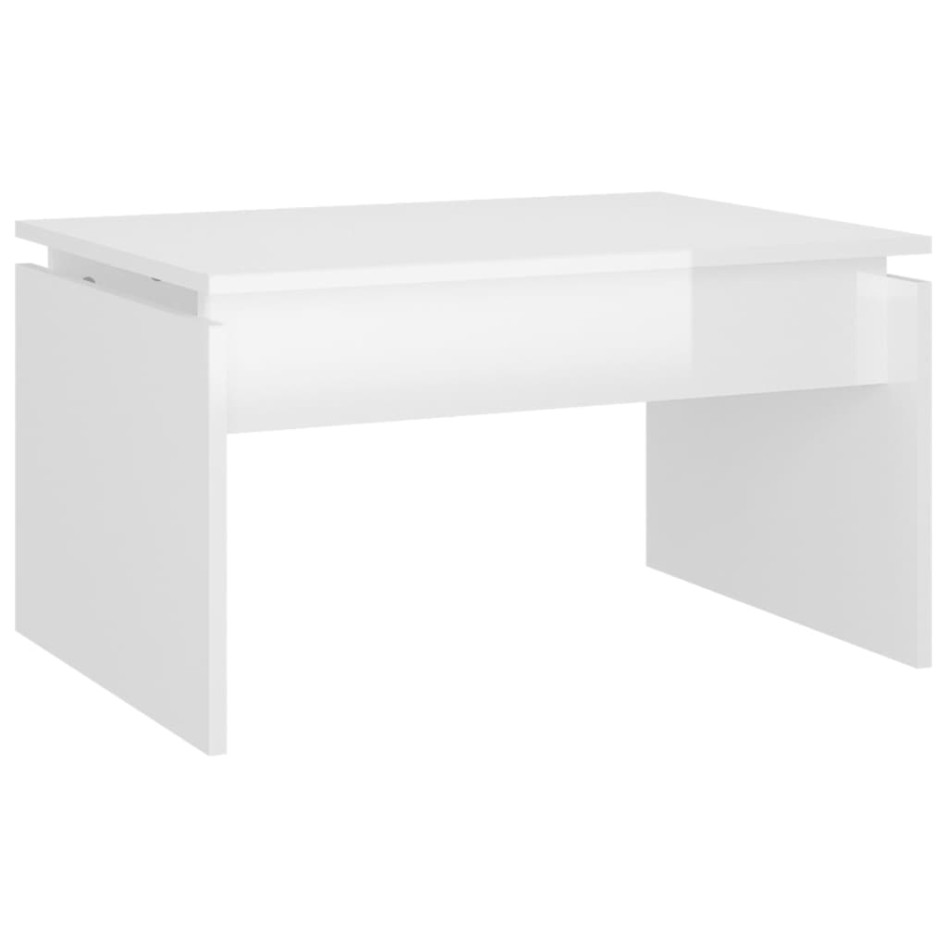 Mesa de centro madera contrachapada blanco brillante