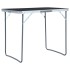 Mesa de camping plegable con estructura de metal gris 80x60