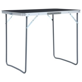 Mesa de camping plegable con estructura de metal gris 80x60