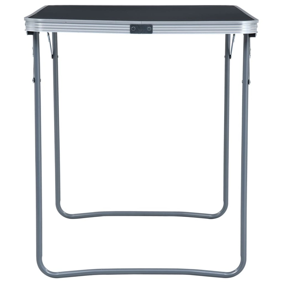 Mesa de camping plegable con estructura de metal gris 80x60