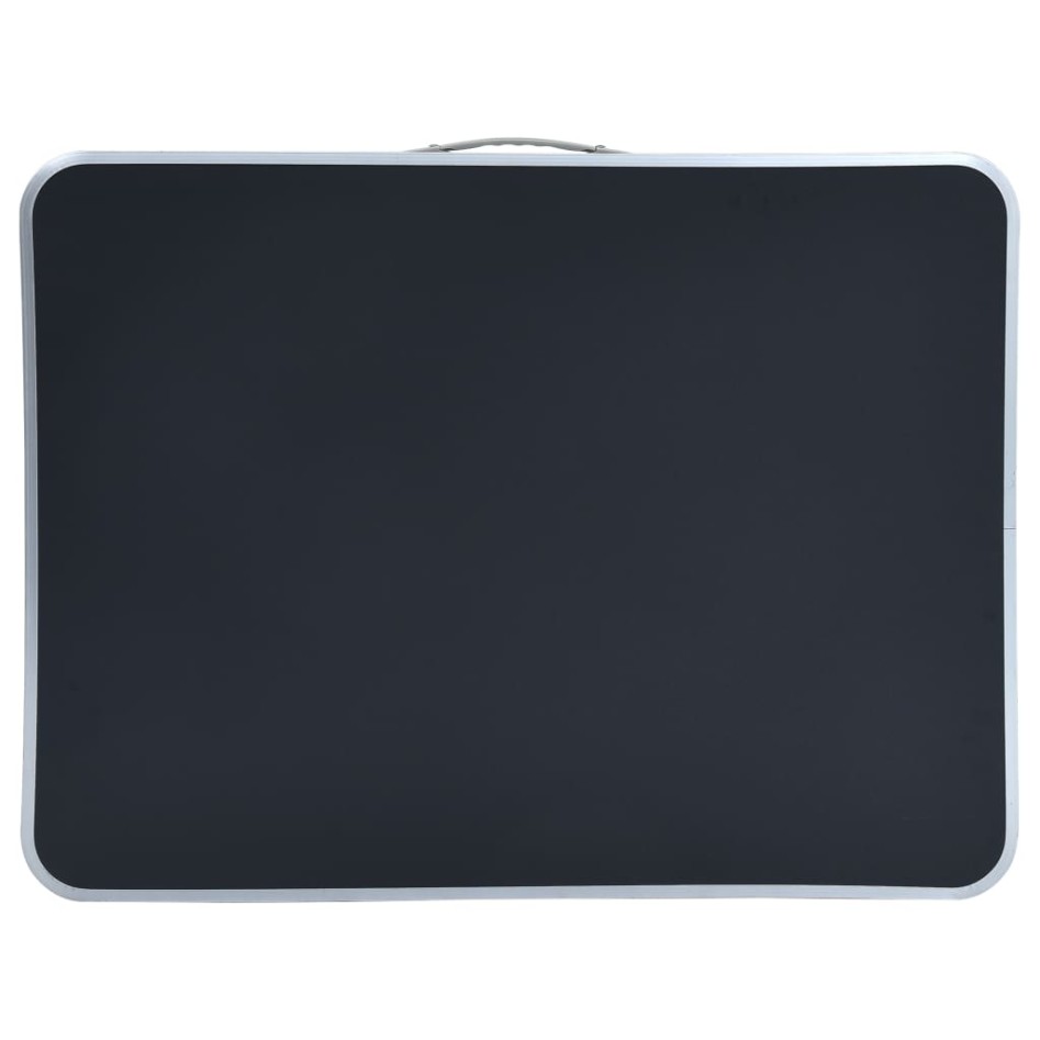 Mesa de camping plegable con estructura de metal gris 80x60