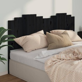 Cabecero de cama madera maciza de pino negro 206x4x110