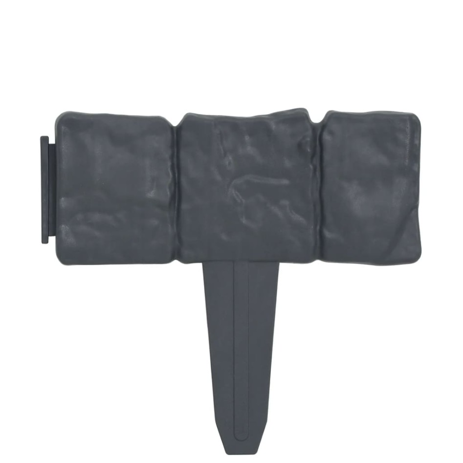 Valla para césped aspecto de piedra 41 piezas plástico 10