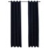 Cortinas opacas con anillas 2 pzas terciopelo negro 140x225
