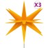 Lámpara de Navidad LED plegable 3 unidades amarillo 35