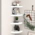Estante flotante de pared 4 uds MDF blanco brillo 25x25x3,8