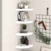 Estante flotante de pared 4 uds MDF blanco brillo 25x25x3,8 cm
