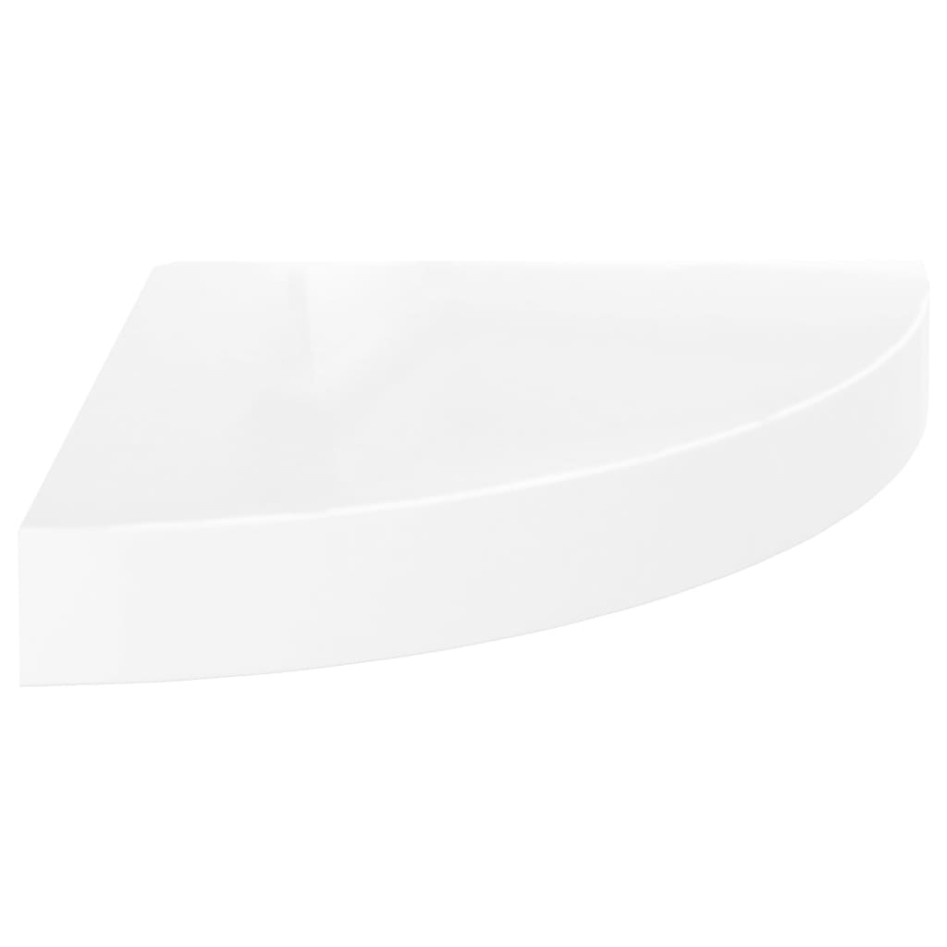 Estante flotante de pared 4 uds MDF blanco brillo 25x25x3,8