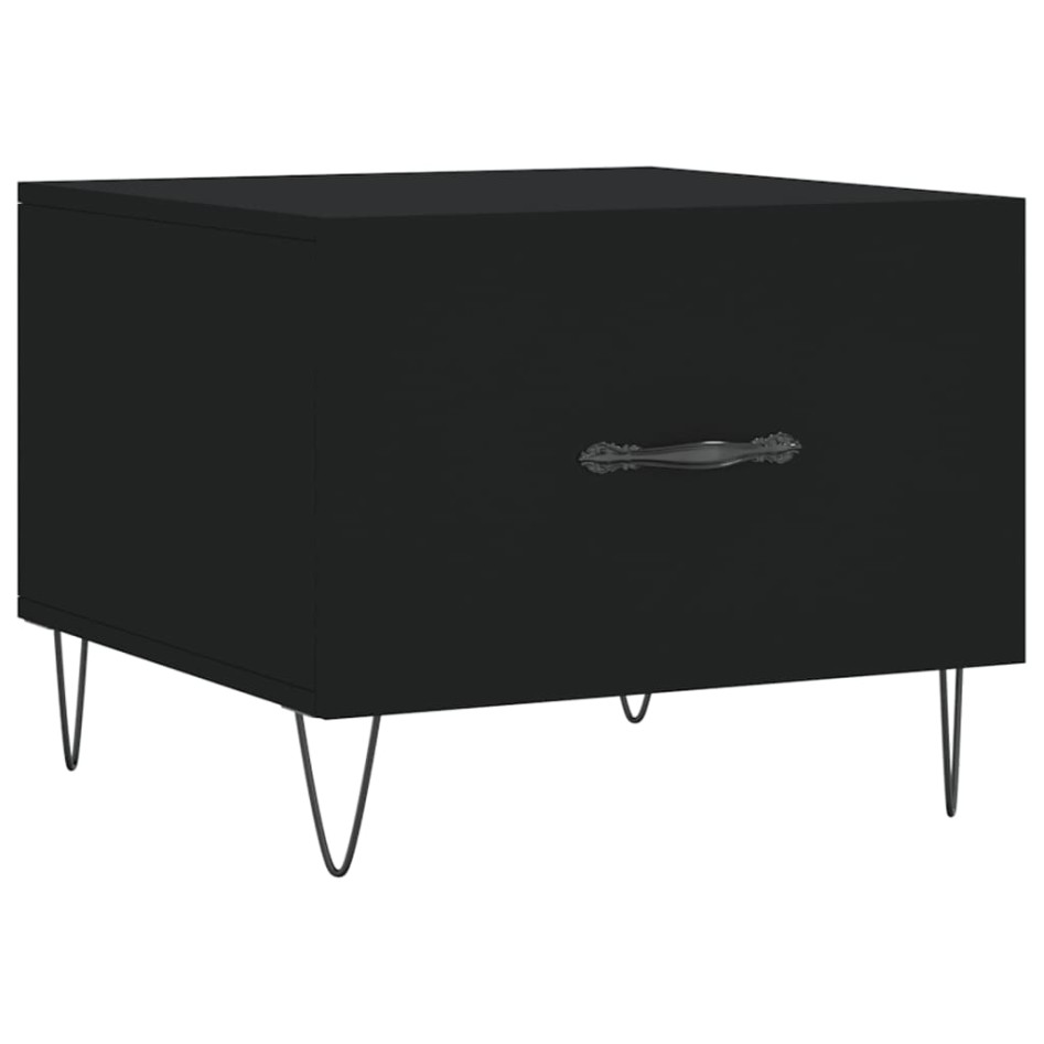 Mesa de centro madera contrachapada negro 50x50x40