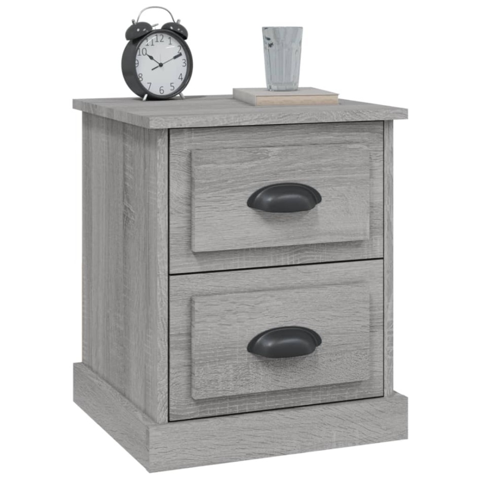 Mesita de noche madera contrachapada gris Sonoma 39x39x47,5