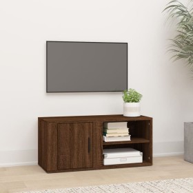 Mueble para TV madera contrachapada roble marrón 80x31,5x36