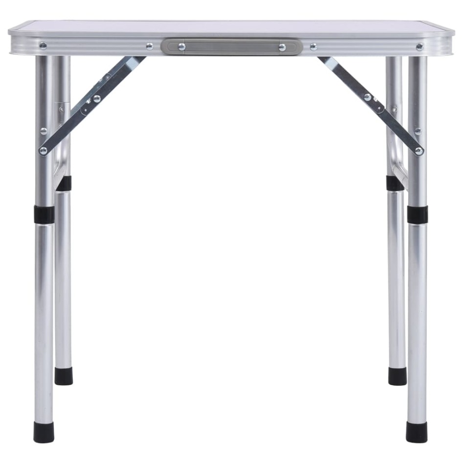 Mesa de camping plegable aluminio blanco 60x45