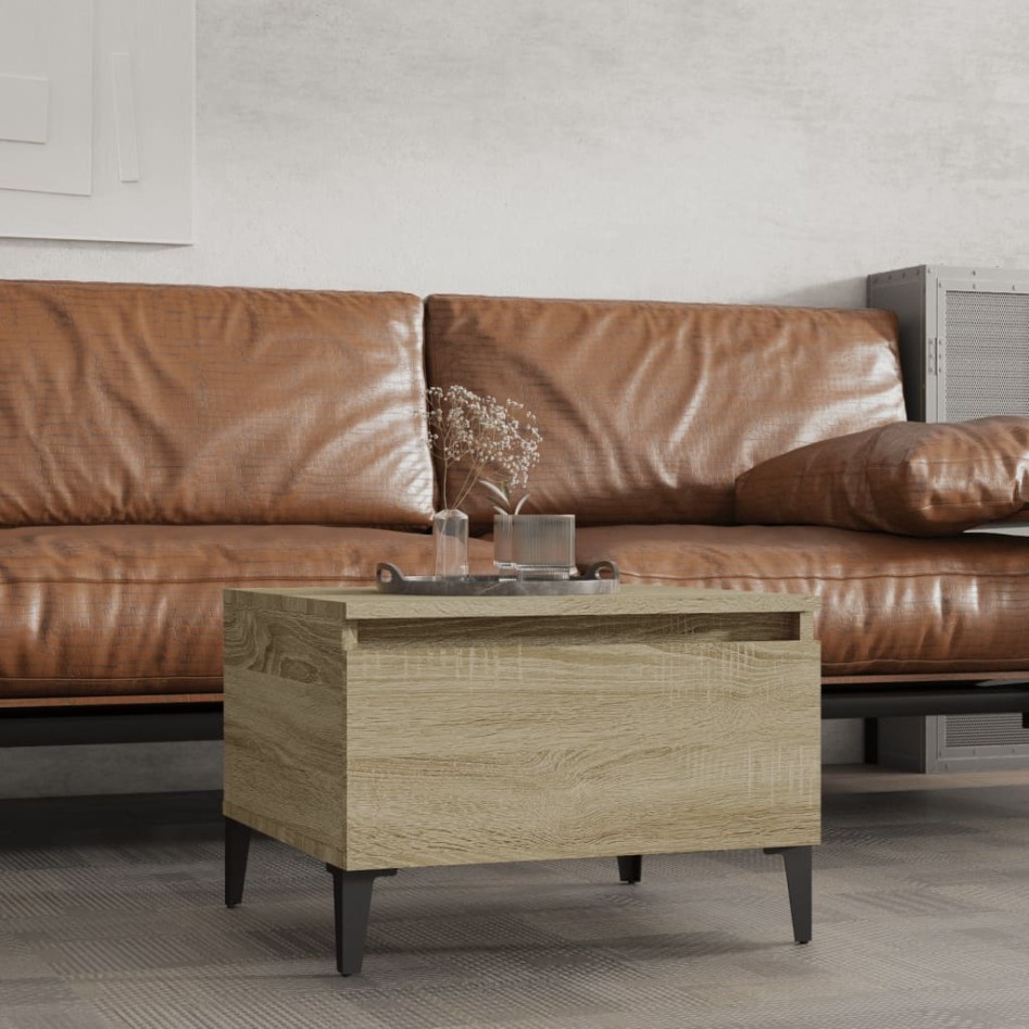 Mesa auxiliar madera contrachapada roble Sonoma 50x46x35