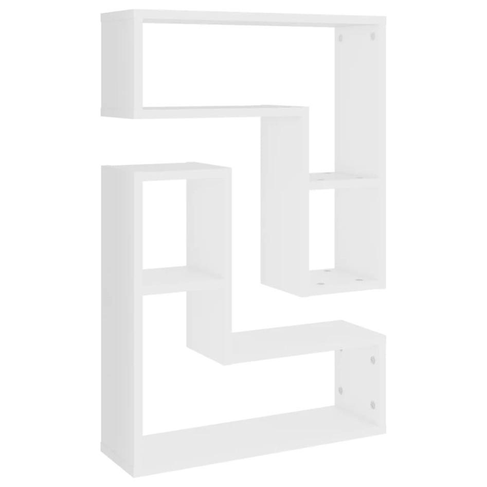 Estantes de pared 2 uds madera contrachapada blanco 50x15x50