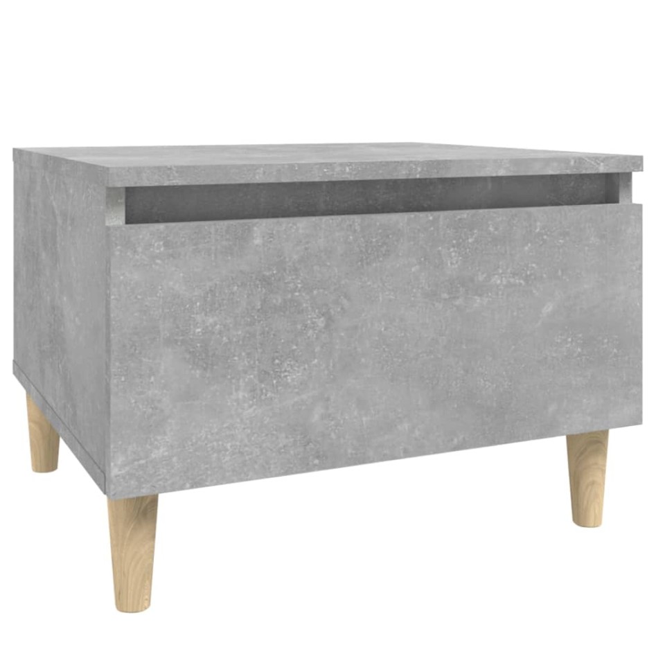 Mesa auxiliar de madera contrachapada gris hormigón 50x46x35