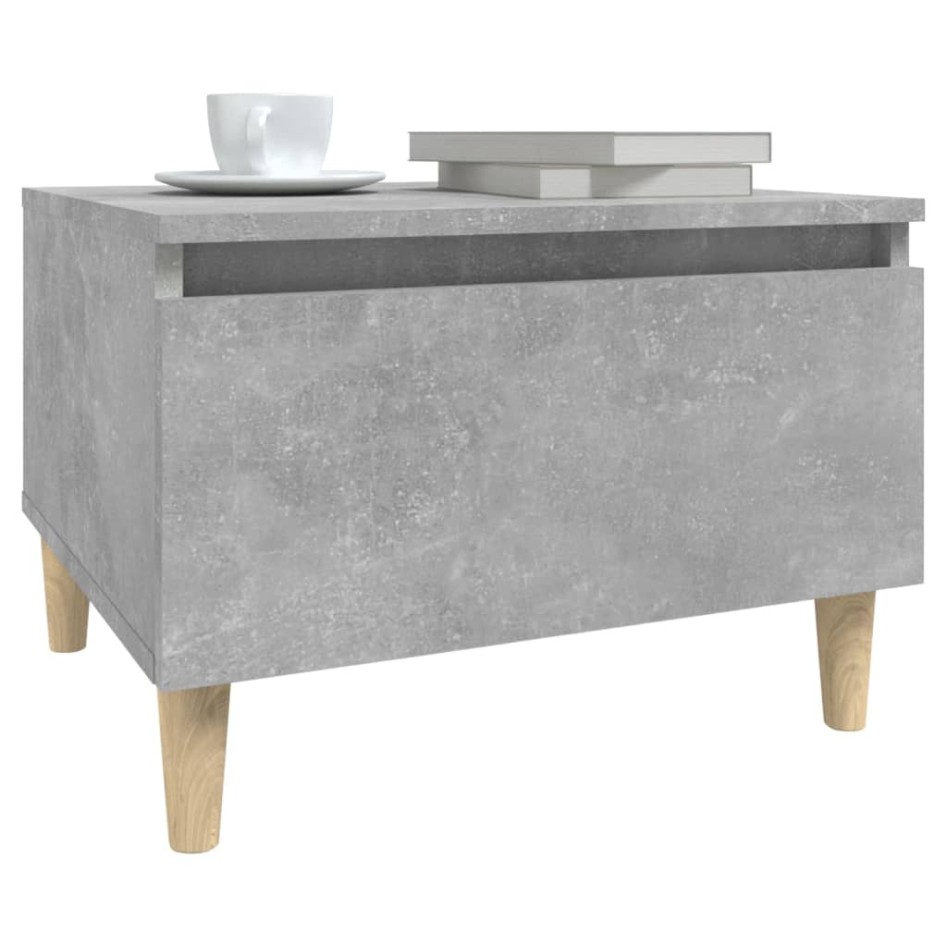 Mesa auxiliar de madera contrachapada gris hormigón 50x46x35