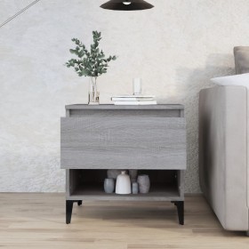 Mesa auxiliar de madera contrachapada gris Sonoma 50x46x50