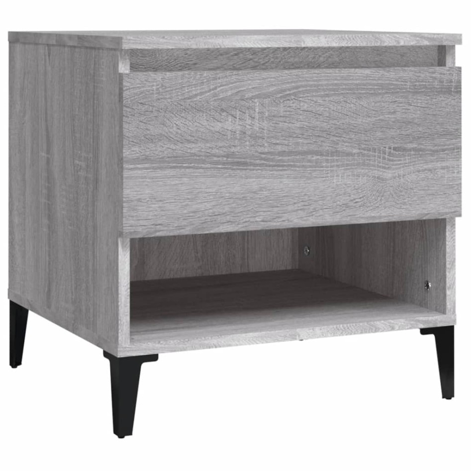 Mesa auxiliar de madera contrachapada gris Sonoma 50x46x50