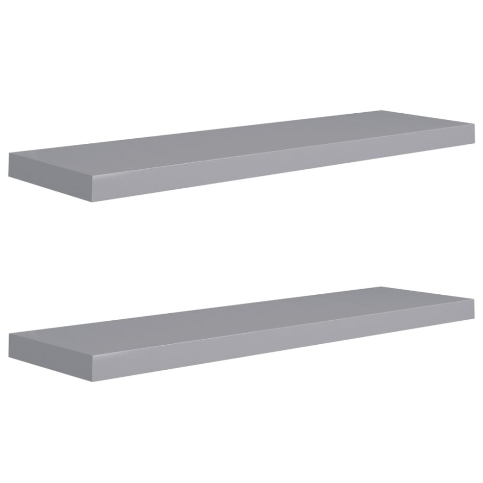 Estantes flotantes de pared 2 uds MDF gris 90x23,5x3,8
