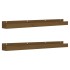 Estantes de pared 2 uds madera de pino marrón miel 110x12x9