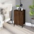 Mesita de noche madera contrachapada roble marrón 40x35x70