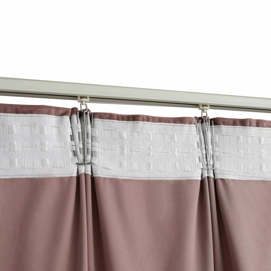 Cortinas opacas ganchos 2 pzas terciopelo rosa viejo 140x245