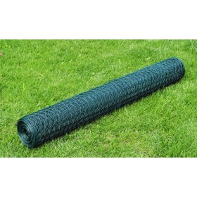 Alambrada de gallinero con revestimiento PVC verde 25x0,75