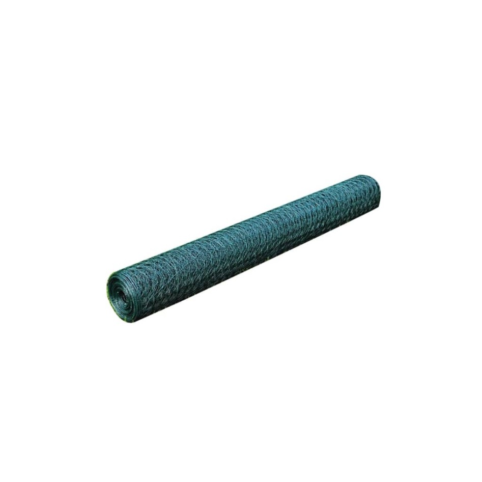 Alambrada de gallinero con revestimiento PVC verde 25x0,75